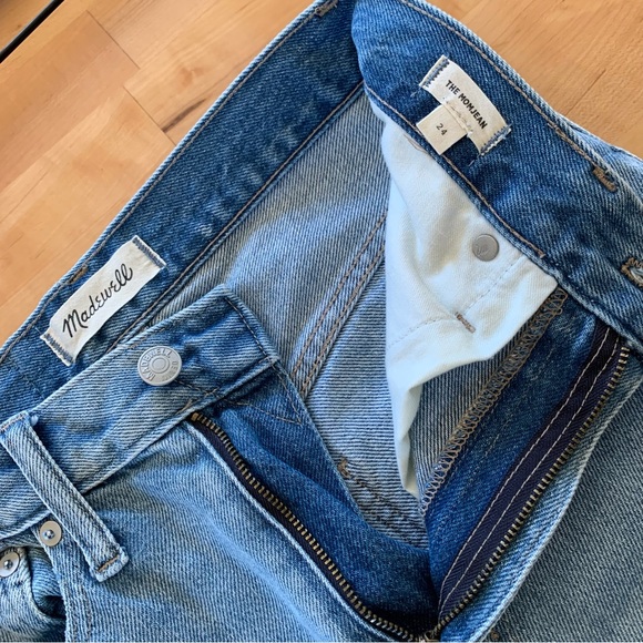 Madewell The Mom Jean High Rise Straight Leg 90s Distressed Light Wash Size 24 - Picture 7 of 11